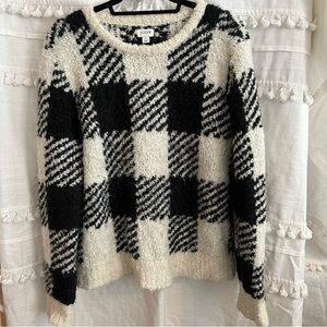 JCREW Checkered Fuzzy Sweater